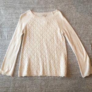 LOFT white textured sweater